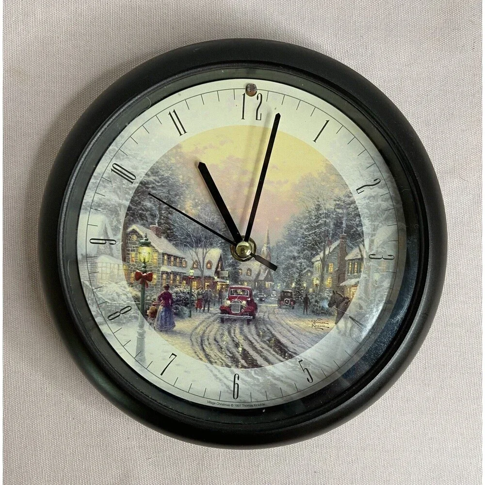 Thomas Kinkade Painter of Light Christmas Carol Clock. 12 Tunes Of Music.